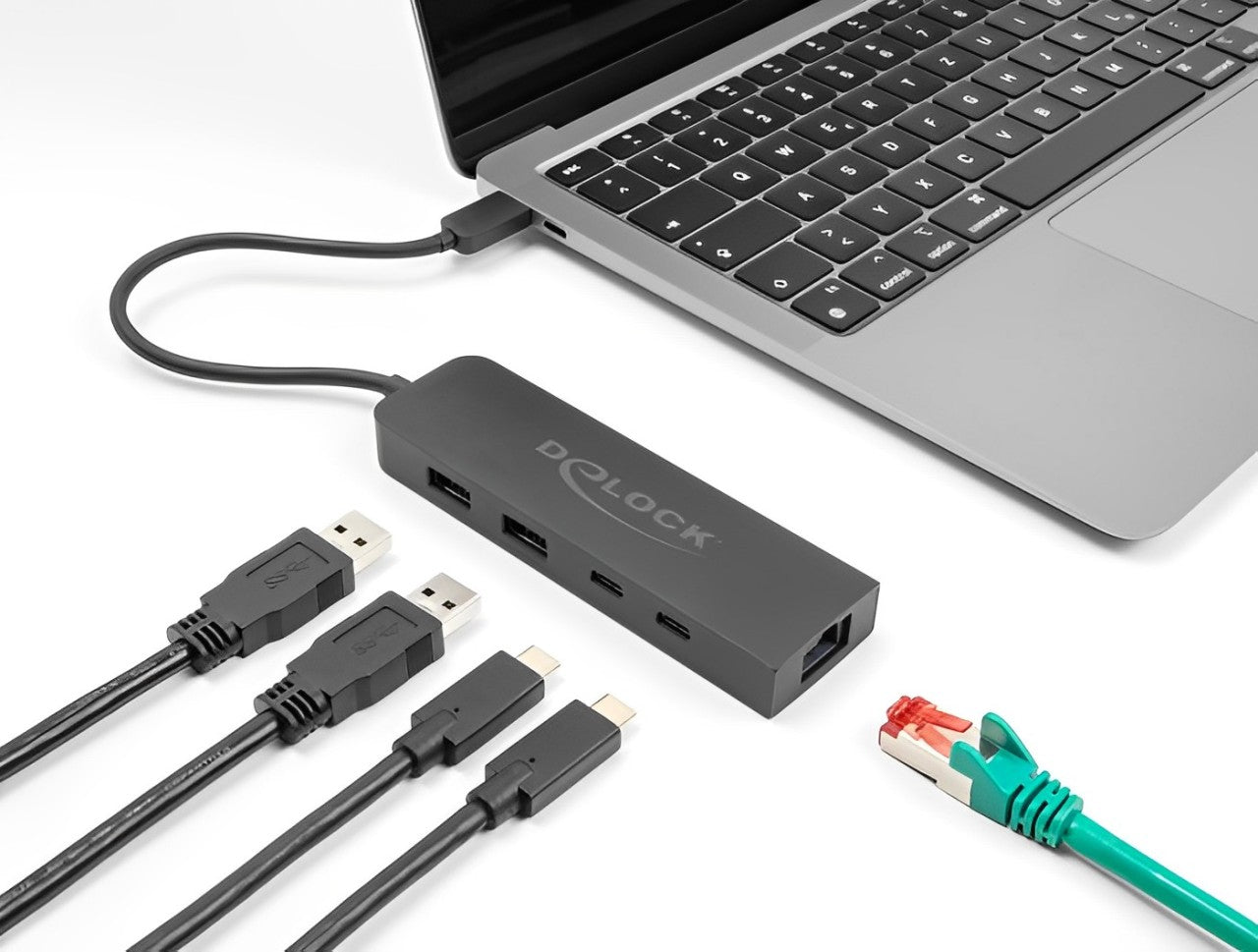 Delock 10 Gbps USB Hub with 2.5 Gigabit LAN port and PD 85 Watt - delock.israel