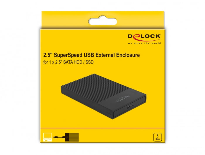 מארז חיצוני USB 3.0 עבור כונן דיסק 2.5″SATA HDD/SSD 4TB ללא כלי עבודה - delock.israel