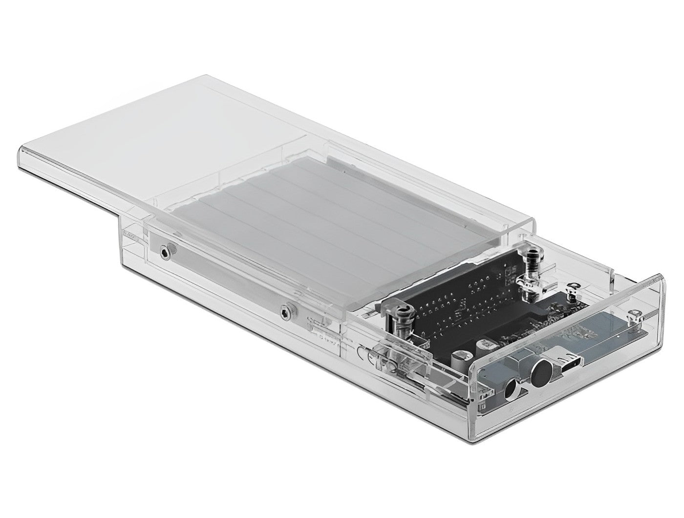 מארז חיצוני שקוף USB 3.2 Gen 1 עבור 2 כוננים דיסקים 2.5″SATA HDD/SSD 4TB ללא כלי עבודה - delock.israel