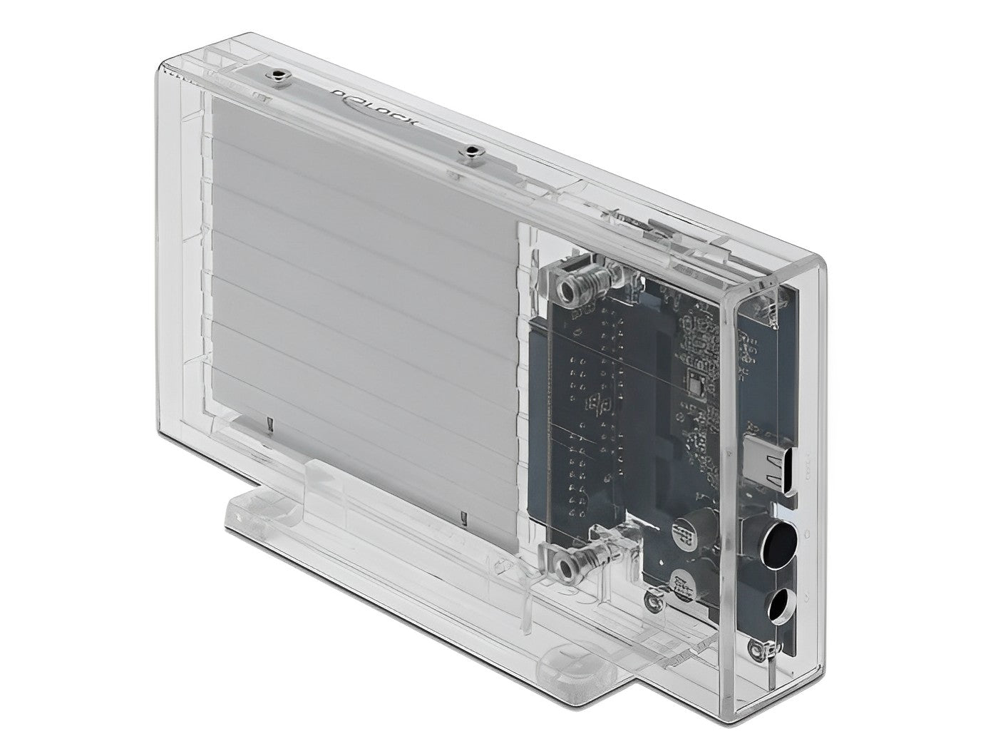 מארז חיצוני שקוף USB 3.2 Gen 1 עבור 2 כוננים דיסקים 2.5″SATA HDD/SSD 4TB ללא כלי עבודה - delock.israel