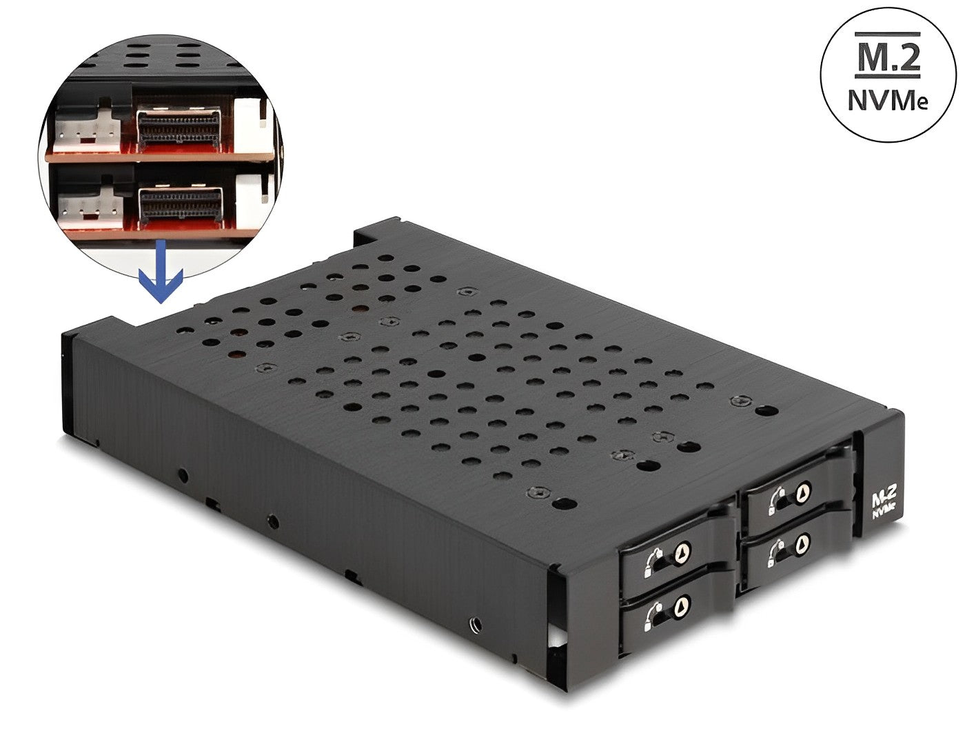 Delock 3.5″ Mobile Rack for 4 x M.2 NVMe SSD with Slim SAS SFF-8654 connector - delock.israel