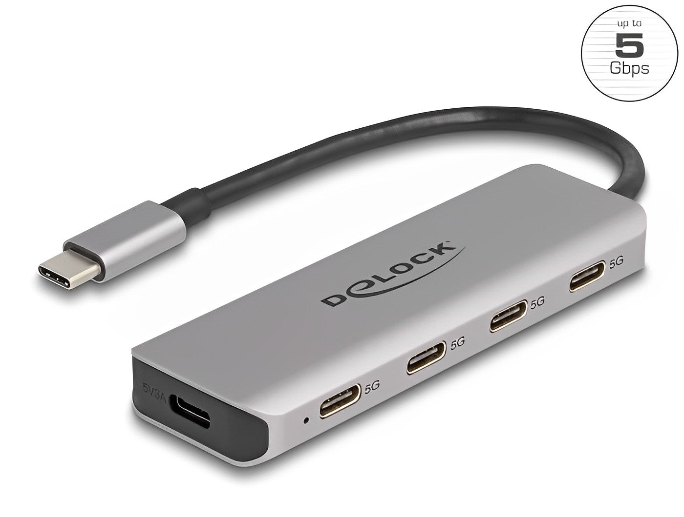 מפצל USB-C 5Gbps אקטיבי עם 4 יציאות USB-C - delock.israel