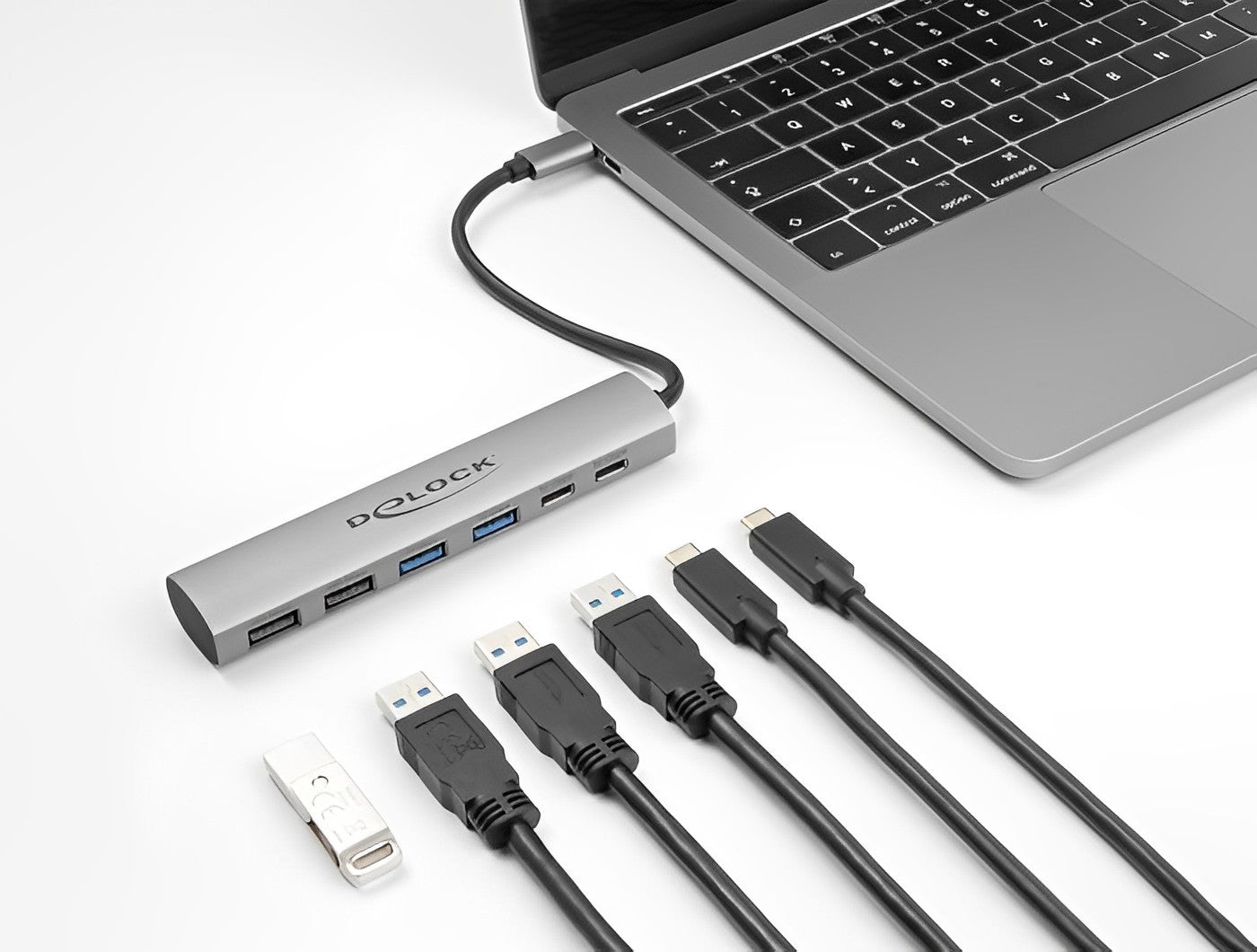 מפצל USB-C 10Gbps עם 6 יציאות USB-A/C - delock.israel