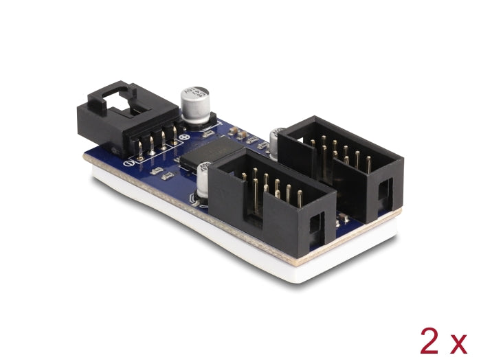 מפצל USB 2.0 מבית Delock גרמניה מתחבר למחבר USB פנימי בלוח האם ומספקת עד שמונה חיבורי USB 2.0 מסוג Type-A