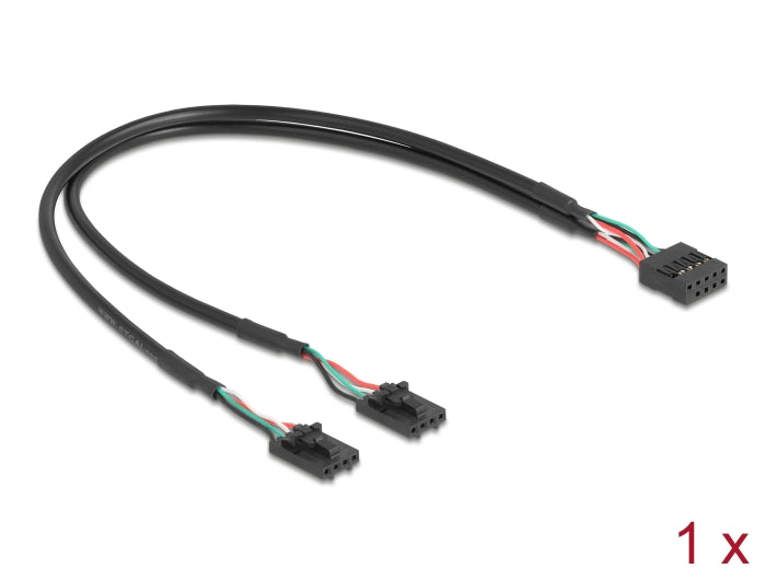 מפצל USB 2.0 מבית Delock גרמניה מתחבר למחבר USB פנימי בלוח האם ומספקת עד שמונה חיבורי USB 2.0 מסוג Type-A