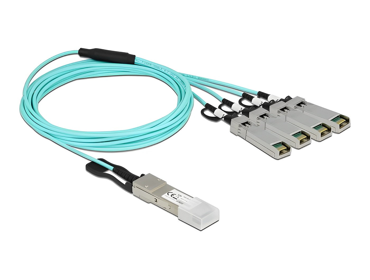 כבל אופטי אקטיבי +QSFP זכר ל- 4 חיבורים +SFP זכר - delock.israel