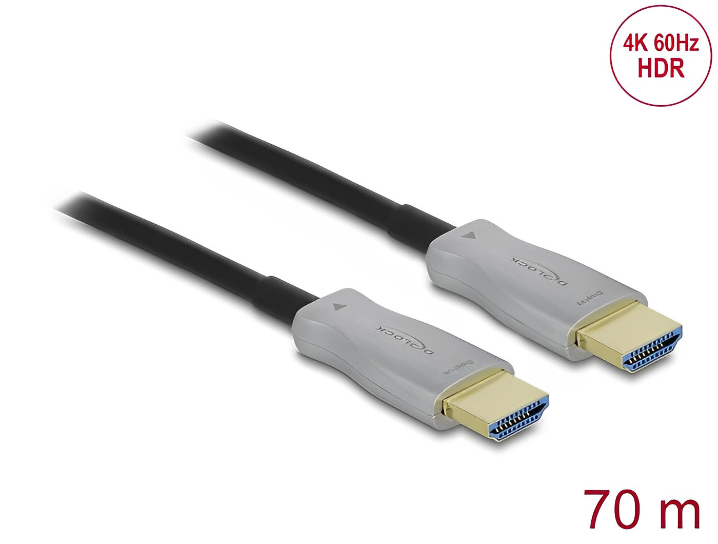 כבל HDMI 4K 60 Hz אקטיבי על סיב אופטי ז/ז תומך HDR - delock.israel