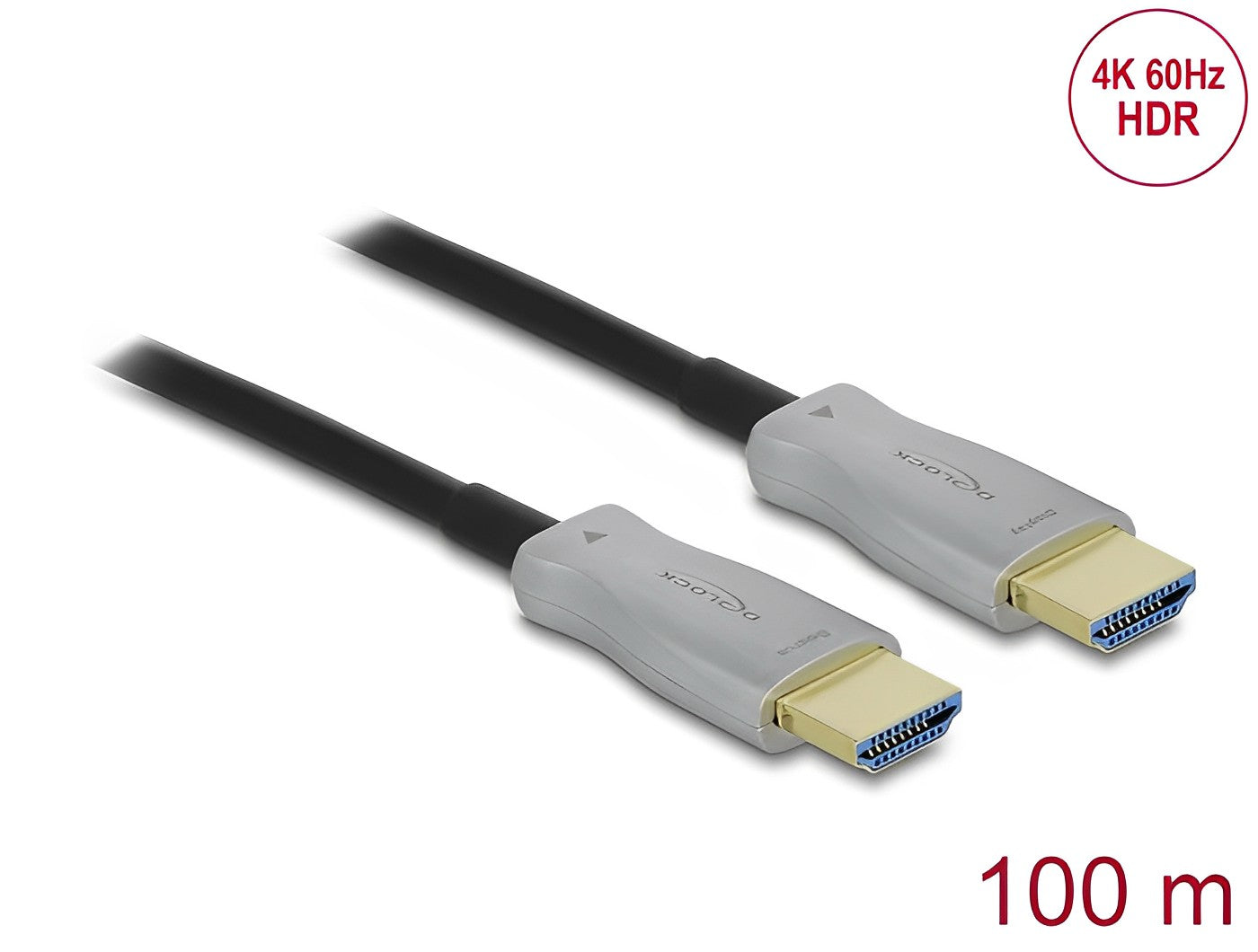 כבל HDMI 4K 60 Hz אקטיבי על סיב אופטי ז/ז תומך HDR - delock.israel