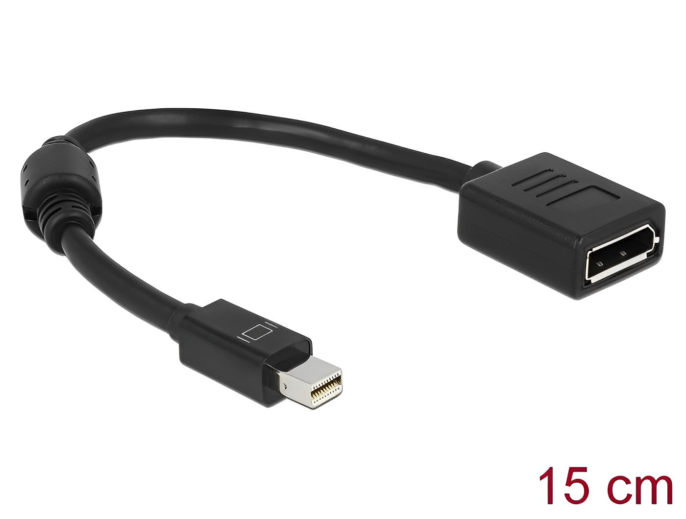 מתאם תצוגה תקע מיני DisplayPort 4K לשקע DisplayPort אורך 15 ס"מ - delock.israel