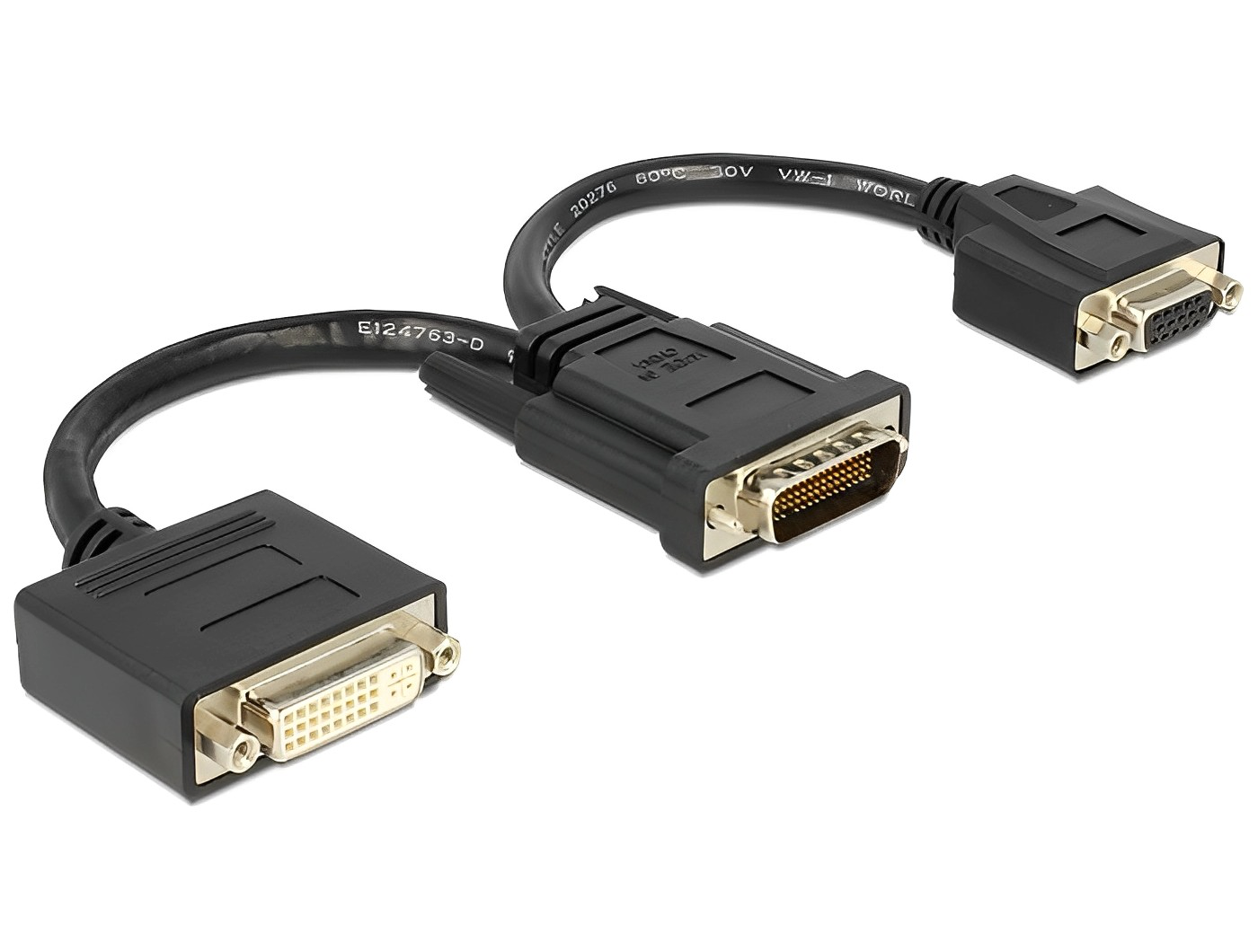 מתאם תצוגה DMS-59 לחיבור 2 מסכים DVI + VGA - delock.israel