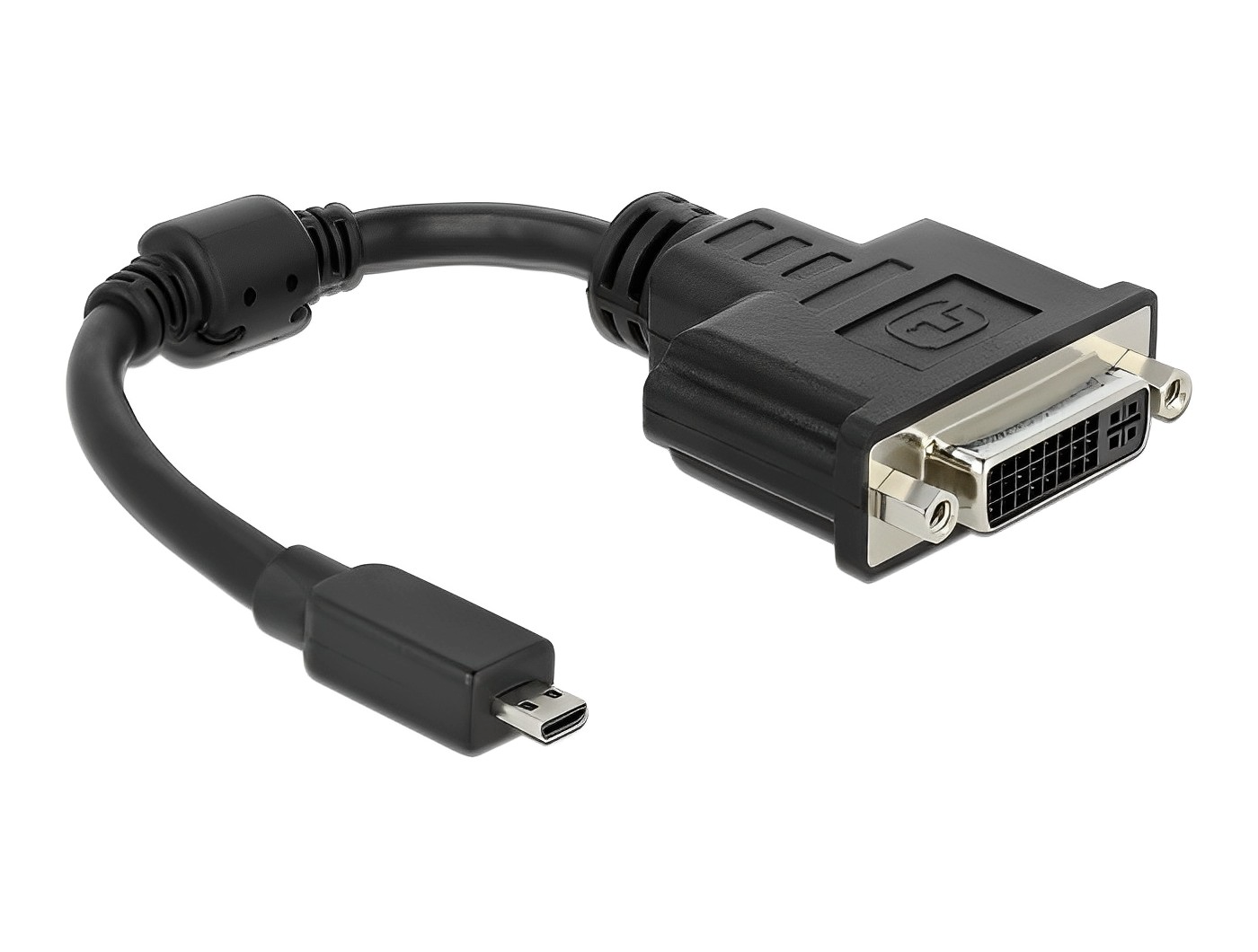 מתאם תצוגה שקע DVI 24+5 לתקע מיקרו HDMI אורך 20 ס"מ - delock.israel