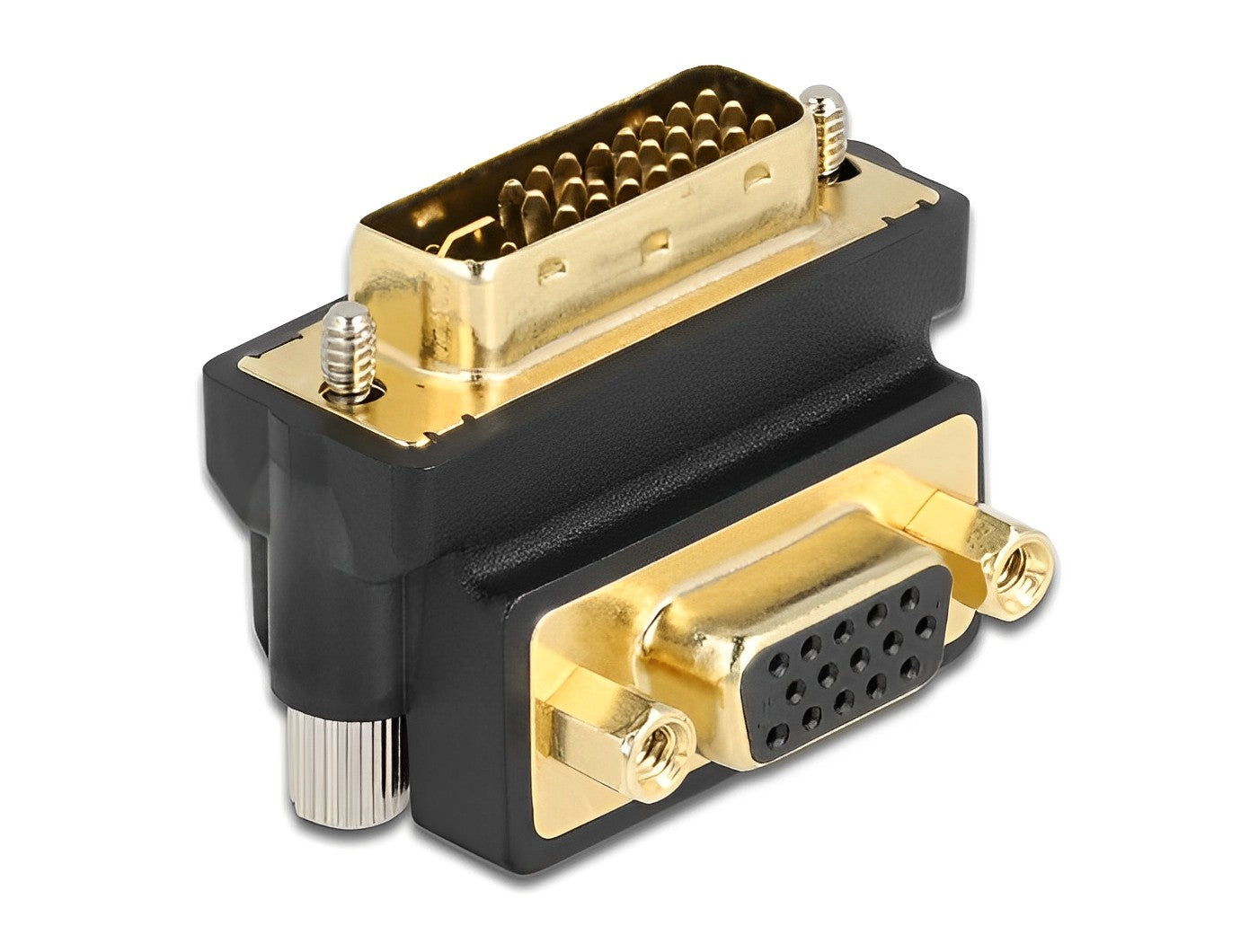מתאם תצוגה תקע DVI 24+5 לשקע VGA בזווית 270° - delock.israel