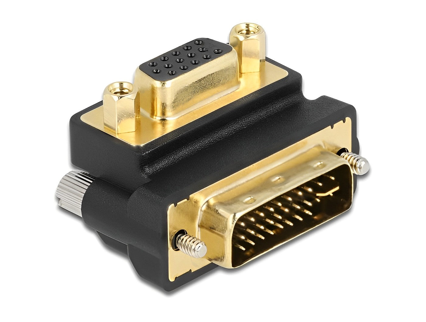 מתאם תצוגה תקע DVI 24+5 לשקע VGA בזווית 270° - delock.israel
