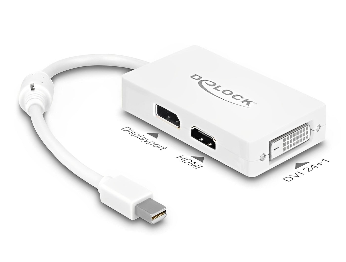 מתאם תצוגה מיני DisplayPort לחיבור מסך DisplayPort / HDMI / DVI - delock.israel