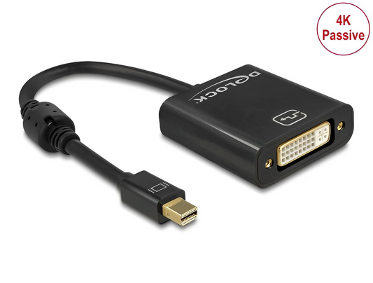 מתאם תצוגה מיני DisplayPort 1.2 לחיבור מסך DVI 4K - delock.israel