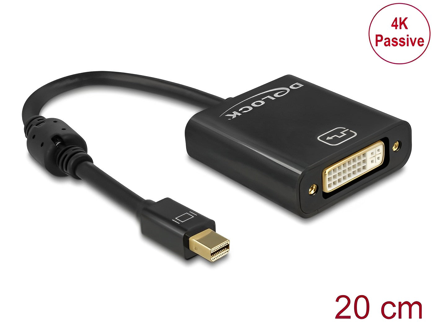 מתאם תצוגה מיני DisplayPort 1.2 לחיבור מסך DVI 4K - delock.israel