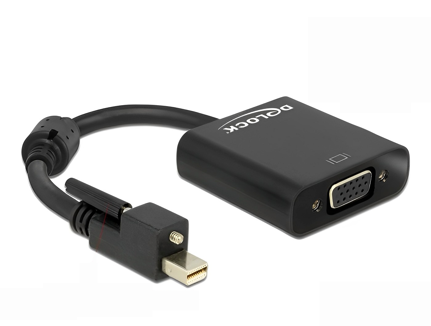 מתאם תצוגה מיני DisplayPort 1.2 עם בורג נעילה לחיבור מסך VGA - delock.israel