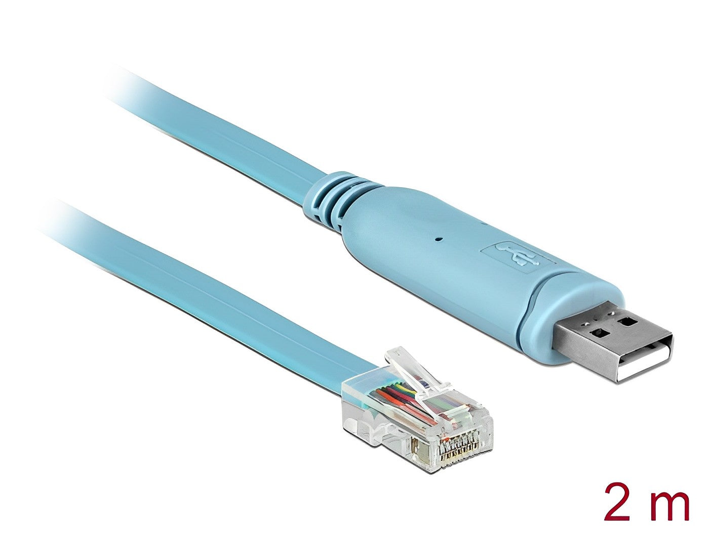כבל קונסול USB לסיסקו מבית DELOCK גרמניה המתוכנן להחלפה ישירה של מתאמי ה-DB9-to-RJ45 הישנים, ומאפשר התחברות ישירה מפורט USB במחשב אל פורט הניהול (Console) של ציוד תקשורת ארגוני