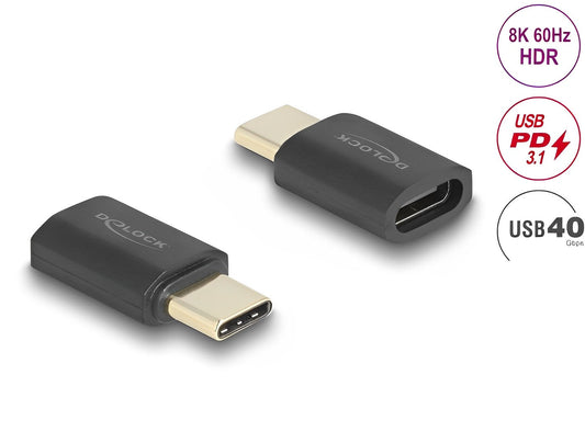 מתאם USB-C 40 Gbps 8K 60 Hz ז/נ תומך PD 3.1 240 W - delock.israel