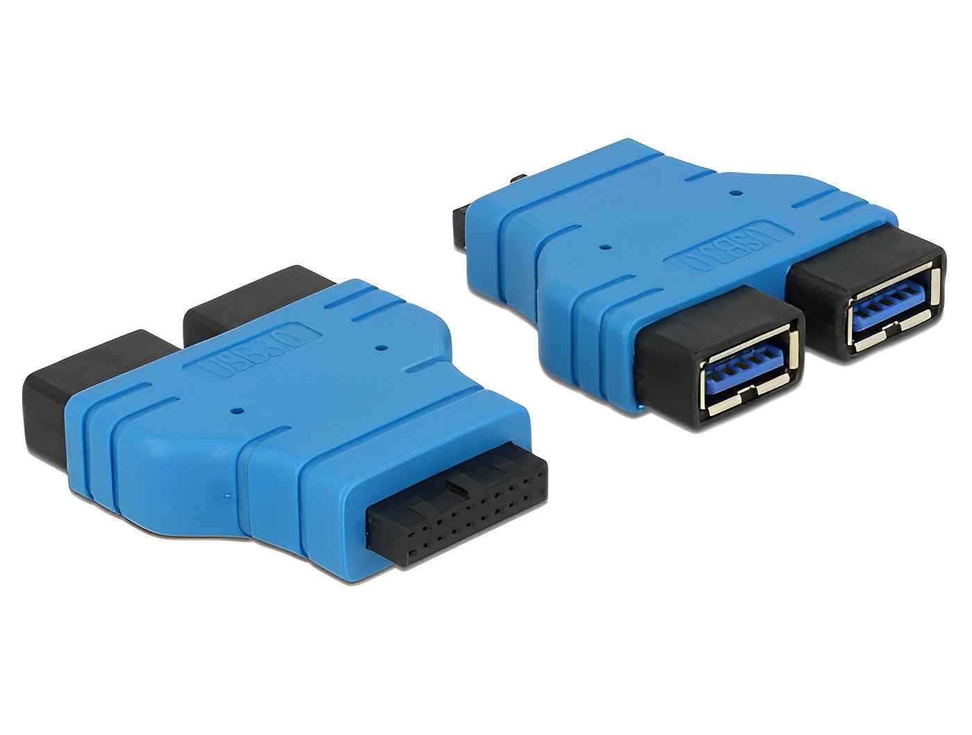 מתאם שקע 19 פין USB 3.0 ל- 2 שקעים USB-A 3.0 - delock.israel