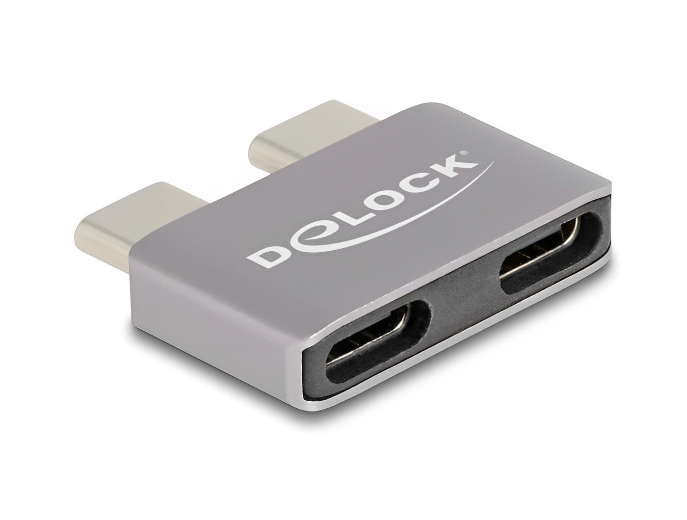 מתאם כפול USB-C 40 Gbps ז/נ תומך PD 3.1 240 W - delock.israel