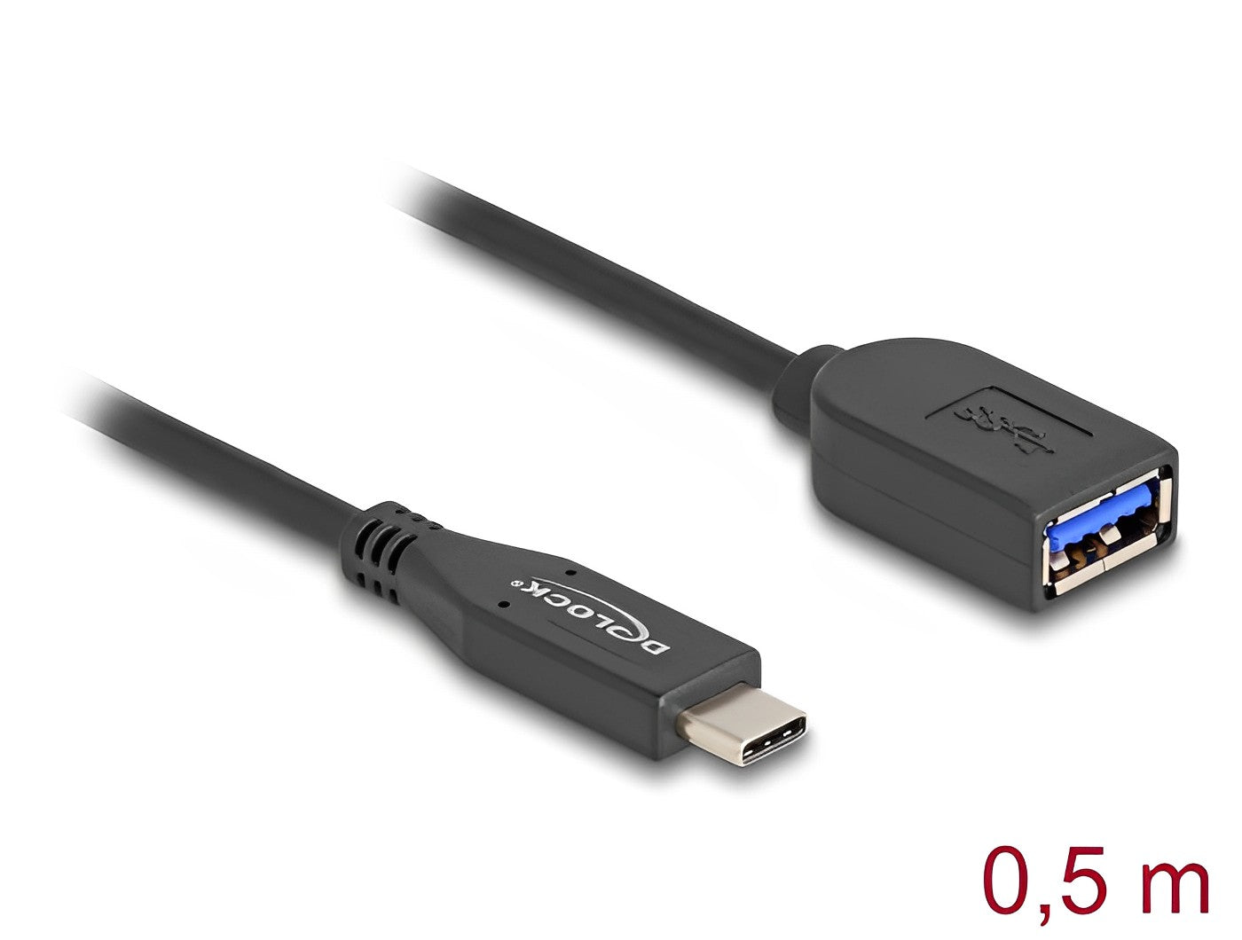 כבל מאריך קואקסיאלי USB 10Gbps תקע USB-C לשקע USB-A - delock.israel