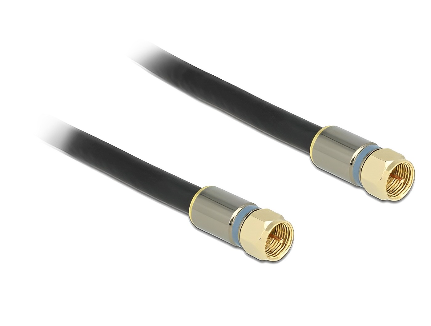 כבל אנטנה F Plug RG-6/U Quad Shield Premium ז/ז - delock.israel