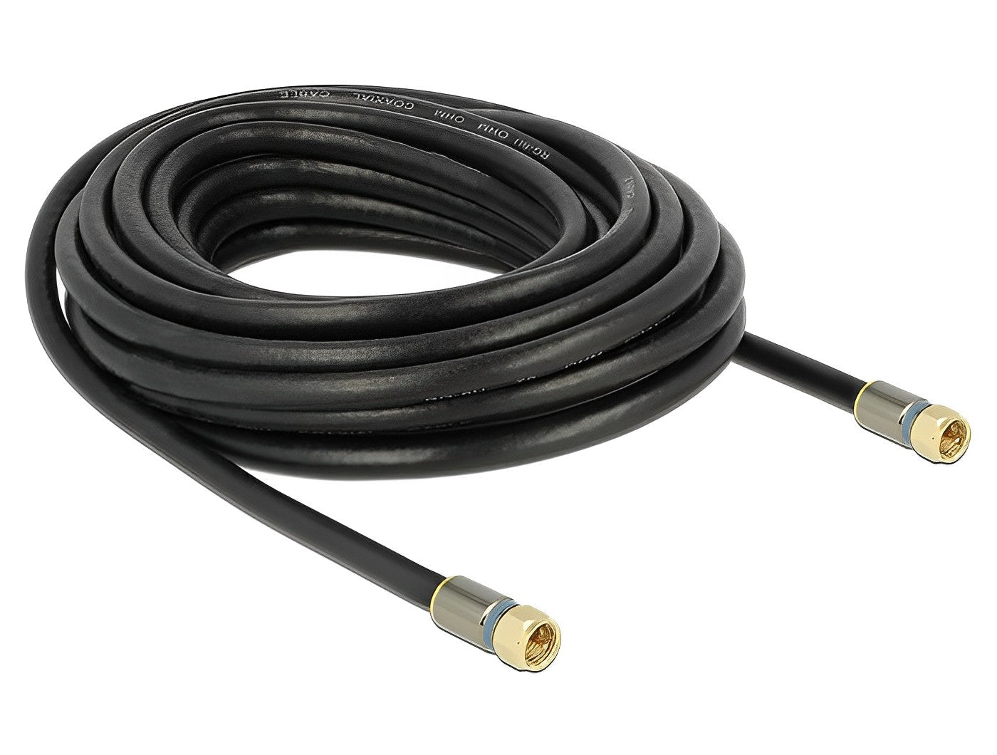 כבל אנטנה F Plug RG-6/U Quad Shield Premium ז/ז - delock.israel
