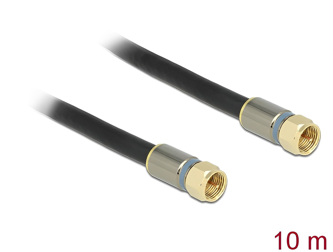 כבל אנטנה F Plug RG-6/U Quad Shield Premium ז/ז - delock.israel