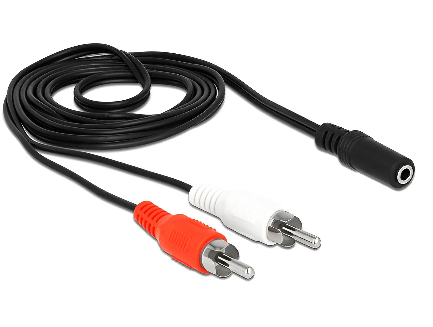 כבל אודיו RCA x 2 זכר לשקע PL 3.5 סטריאו 3 מגעים - delock.israel