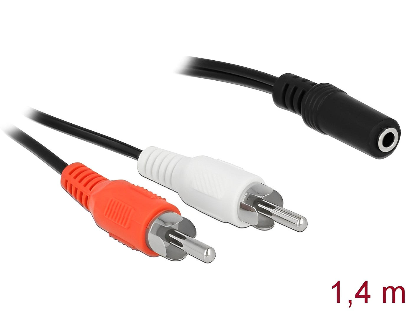 כבל אודיו RCA x 2 זכר לשקע PL 3.5 סטריאו 3 מגעים - delock.israel