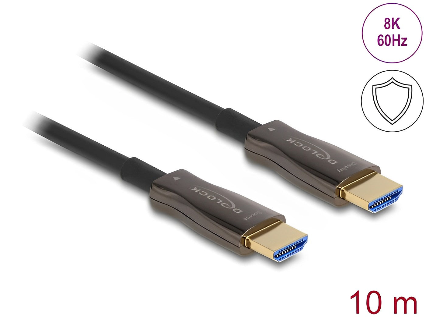 כבל משוריין HDMI 8K HDR Metal Armouring אקטיבי על סיב אופטי ז/ז תומך 60 הרץ - delock.israel