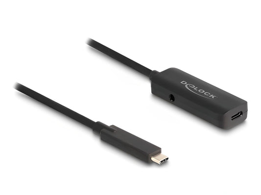 כבל אקטיבי USB-C 10Gbps מבית DELOCK גרמניה מאפשר להאריך חיבור USB-C באורך 5 מטר