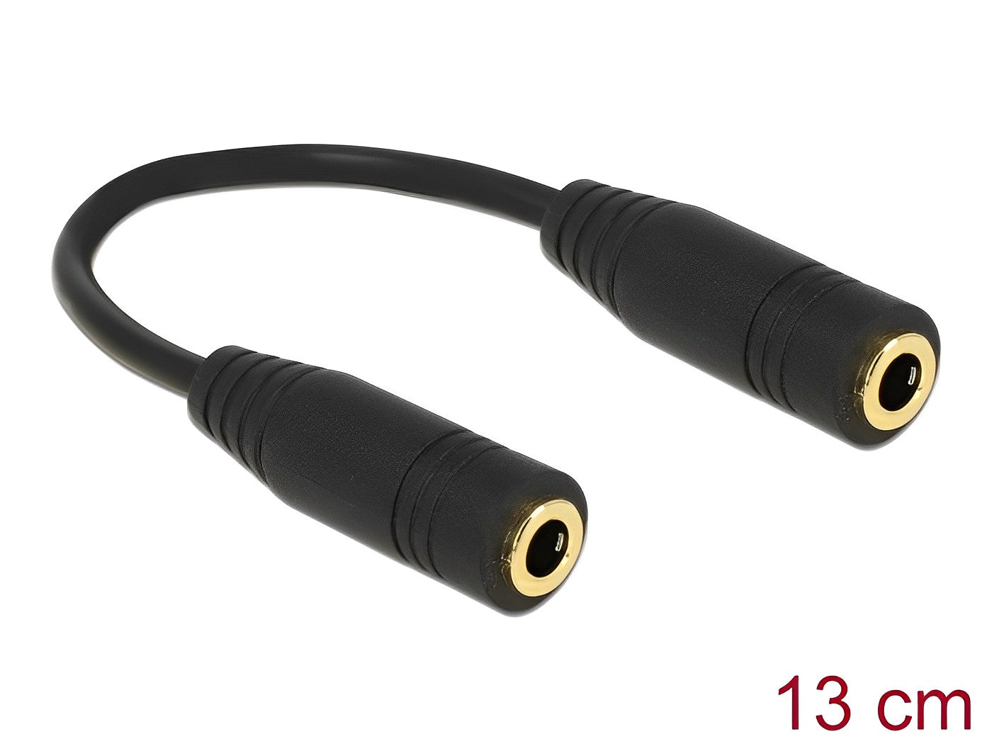 מתאם אודיו PL 3.5 סטריאו 4 מגעים נ/נ אורך 13 ס"מ - delock.israel