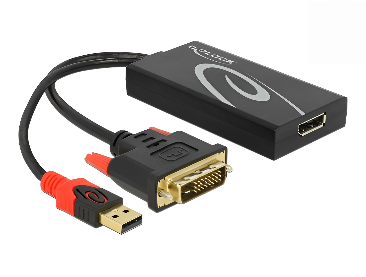 מתאם תצוגה DVI אקטיבי לחיבור מסך DisplayPort 4K - delock.israel