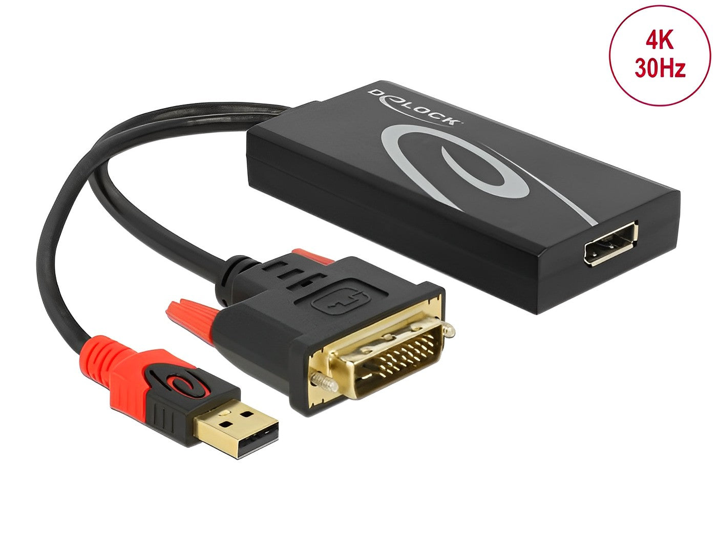 מתאם תצוגה DVI אקטיבי לחיבור מסך DisplayPort 4K - delock.israel