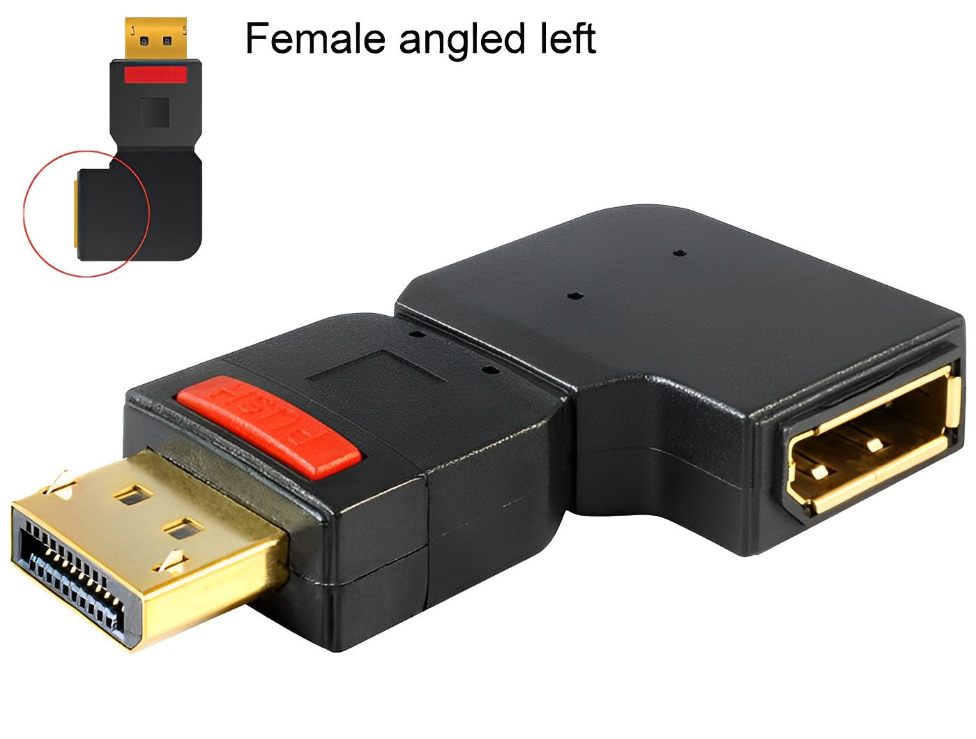 מתאם DisplayPort בזווית 90° שמאלה ז/נ - delock.israel