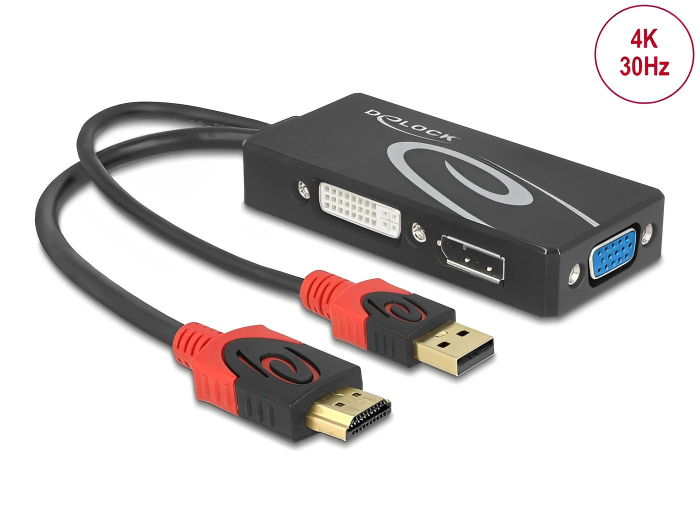 מתאם תצוגה HDMI לחיבור מסך DVI / VGA / DisplayPort 4K - delock.israel