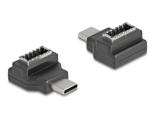 מתאם USB 10Gbps מבית DELOCK גרמניה מאפשר חיבור של כבל או מחבר USB פנימי מסוג Type-E (Key A) ליציאת USB-C חיצונית