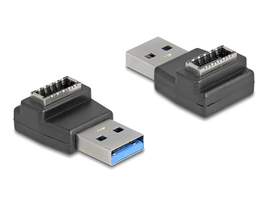 מתאם USB 10Gbps מבית DELOCK גרמניה מאפשר חיבור של כבל או מחבר USB פנימי מסוג Type-E (Key A) ליציאת USB-A חיצונית