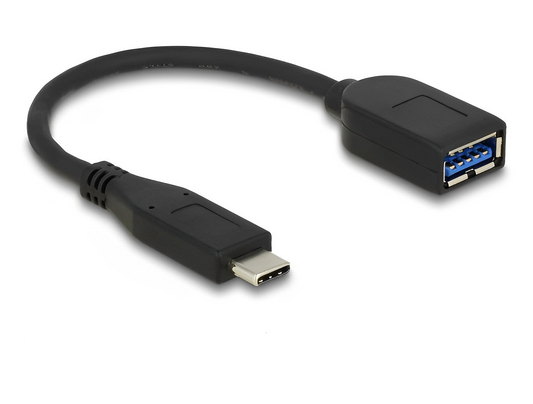 כבל מאריך קואקסיאלי USB 10Gbps תקע USB-C לשקע USB-A - delock.israel