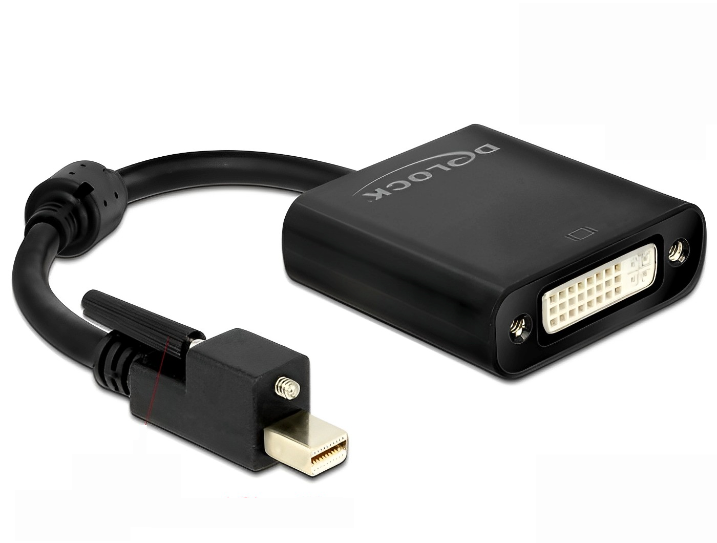 מתאם תצוגה מיני DisplayPort 1.2 אקטיבי עם בורג נעילה לחיבור מסך DVI 4K - delock.israel