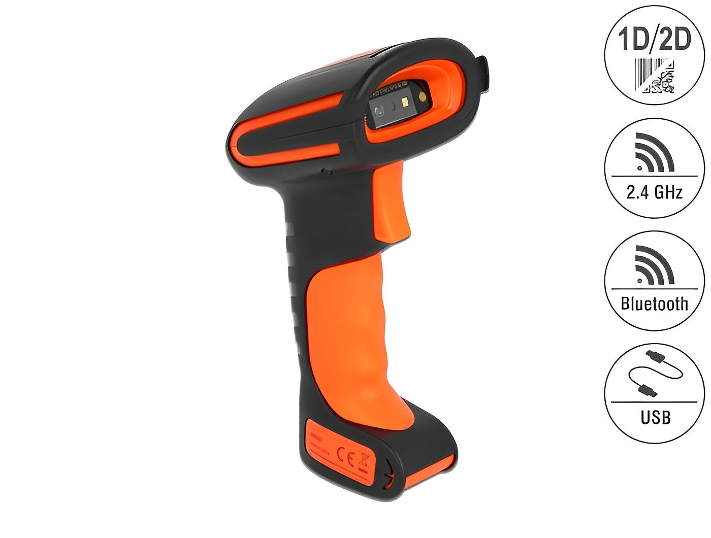 קורא ברקוד תעשייתי אלחוטי Industrial Barcode Scanner 1D/2D USB/Wireless 2.4GHz/Bluetooth - delock.israel