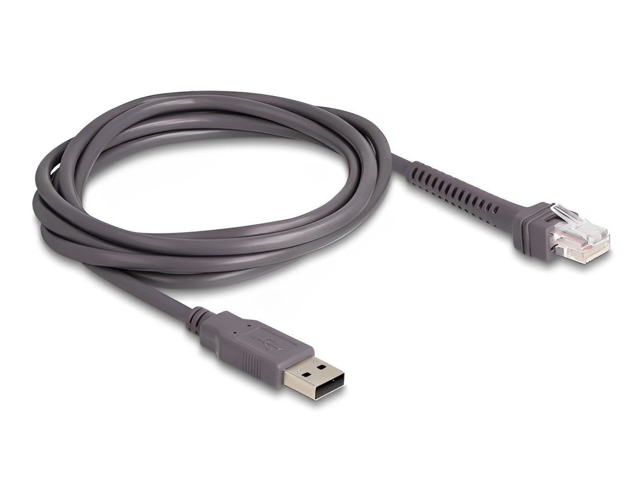 כבל קורא ברקוד תקע USB-A 2.0 לתקע RJ50 אורך 2 מטר - delock.israel
