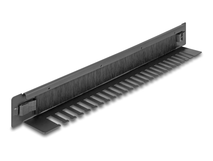 פאנל שערות עם משטח 1U / 19'' Tool free לארון תקשורת - delock.israel