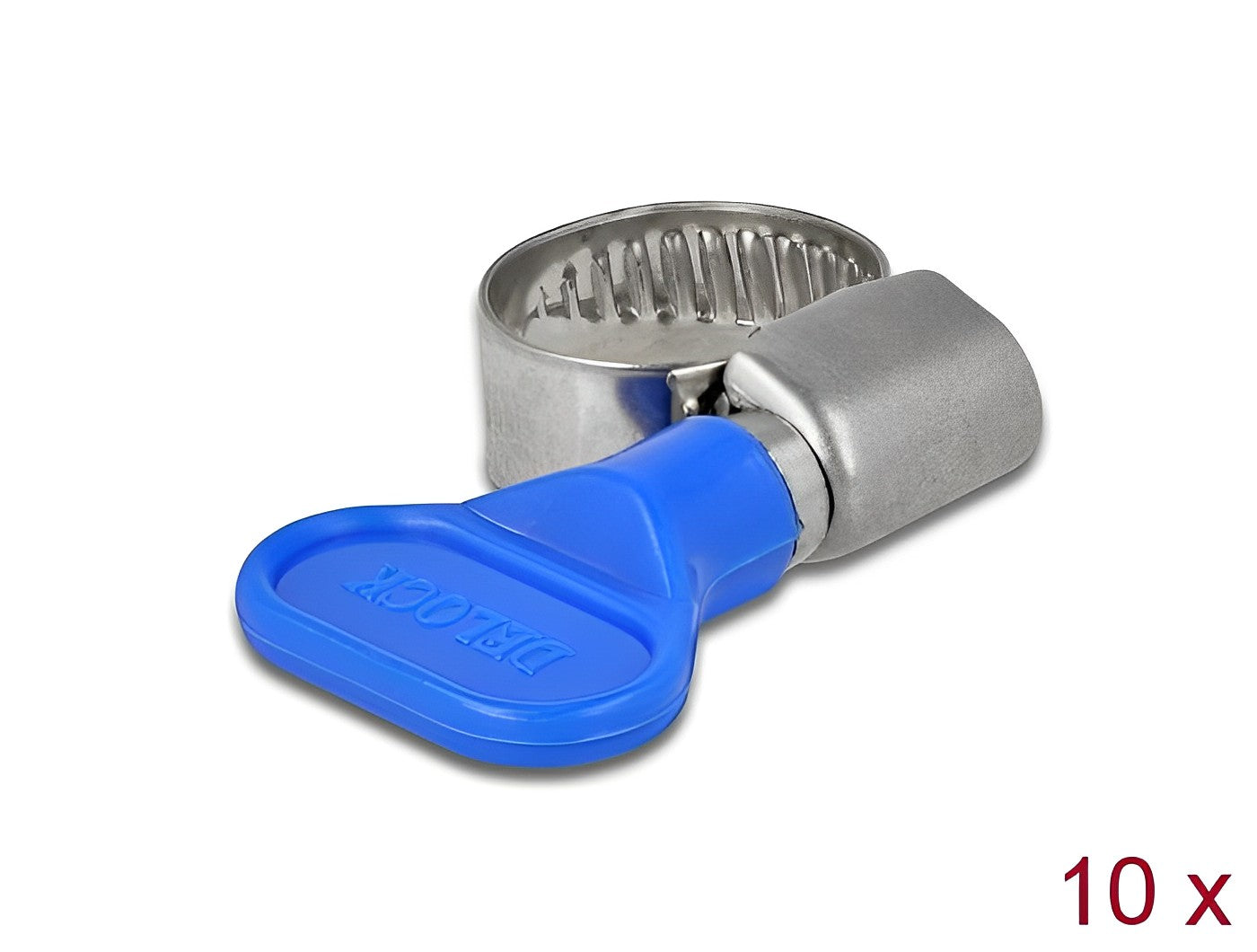 Delock Butterfly Hose Clamp 10 - 16 mm 10 pieces blue - delock.israel