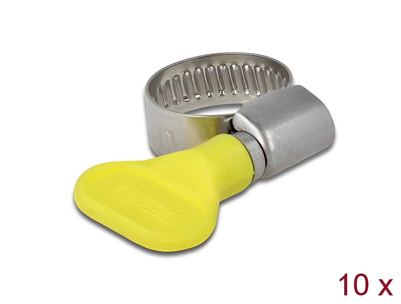 Delock Butterfly Hose Clamp 13 - 19 mm 10 pieces yellow - delock.israel