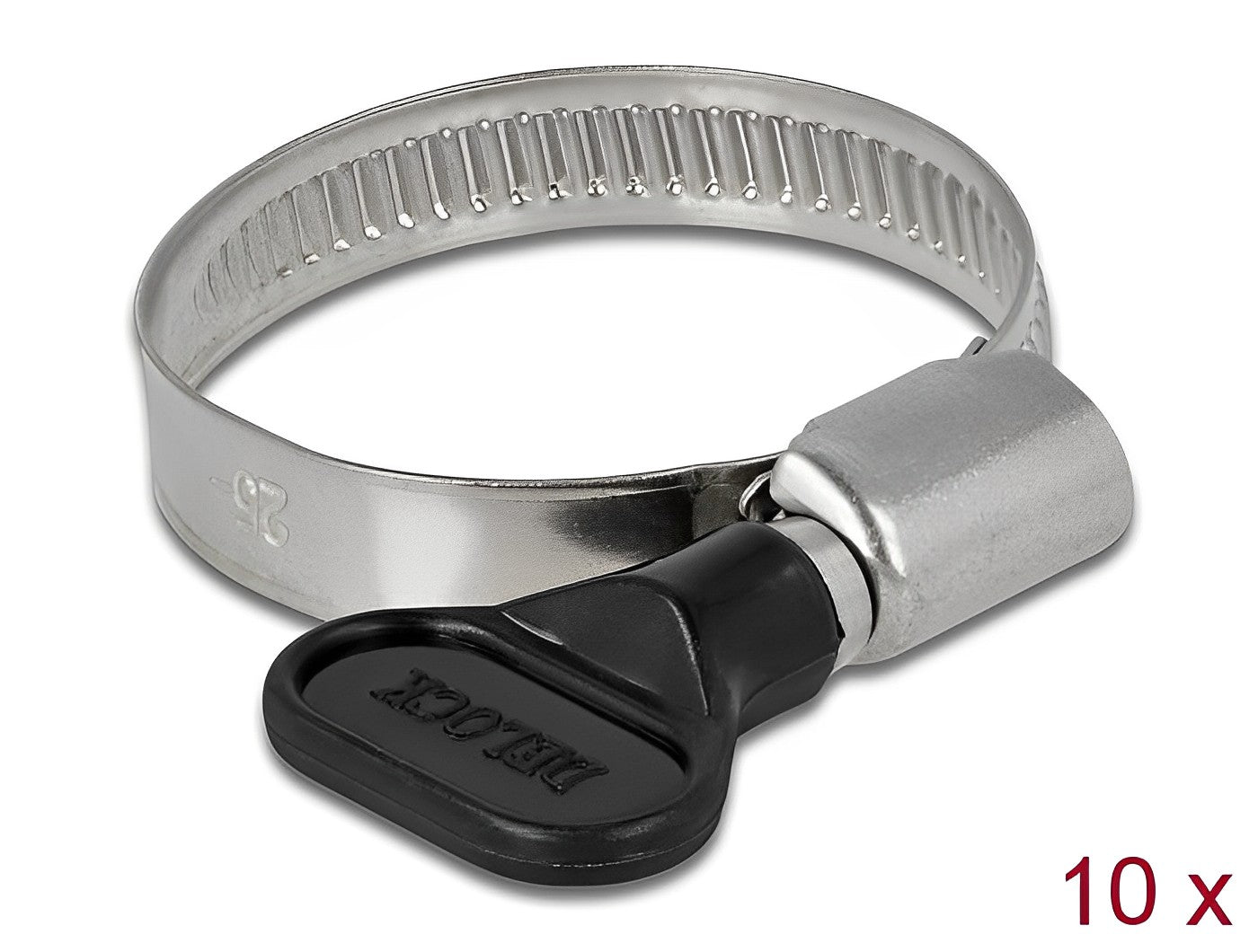 Delock Butterfly Hose Clamp 25 - 40 mm 10 pieces black - delock.israel
