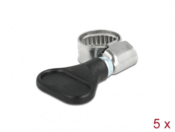 Delock Butterfly Hose Clamp stainless steel 400 SS 8 - 12 mm 5 pieces black - delock.israel