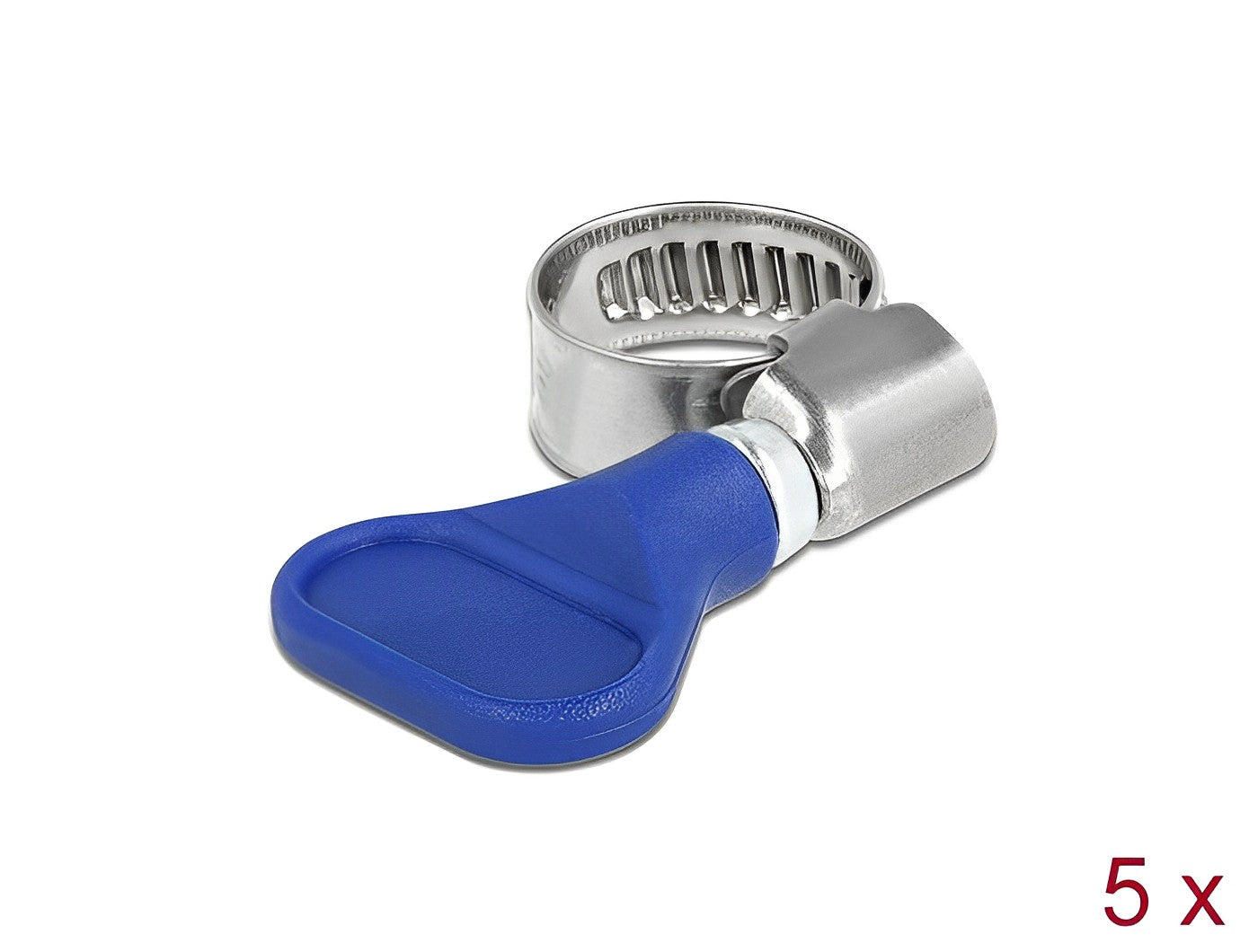 Delock Butterfly Hose Clamp stainless steel 400 SS 10 - 16 mm 5 pieces blue - delock.israel
